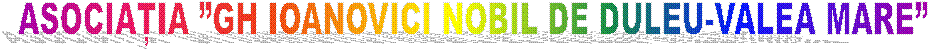 ASOCIAȚIA �GH IOANOVICI NOBIL DE DULEU-VALEA MARE�